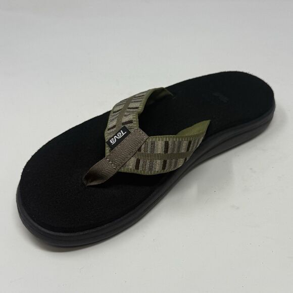 Teva Voya Flip Flops Mens 7 Olive Green Brown Comfort Cushioned Sandals - Picture 7 of 15